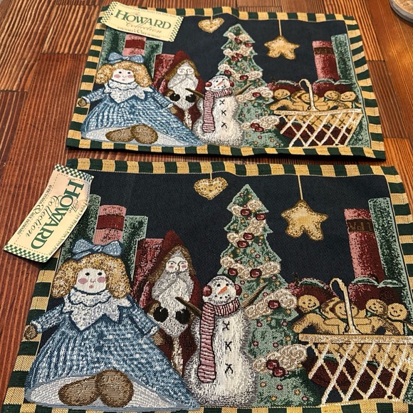 The Howard Collection Other - Vtg The Manual Woodworkers Weavers Christmas Tapestry Placemats Set of 2 Howard